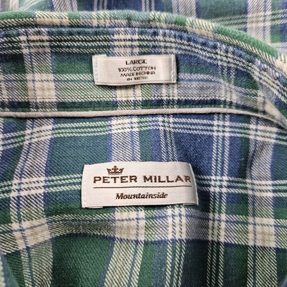 Peter Millar‎ Button-Up Shirt Men's L Mountainside Collection Plaid Long Sleeve - Picture 4 of 10